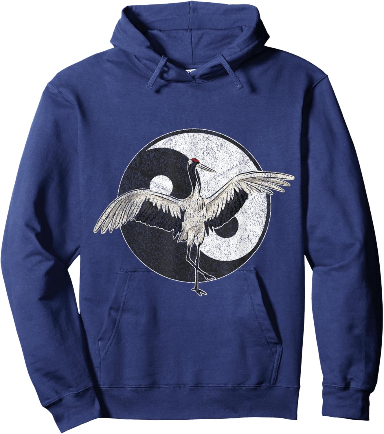 Tai Chi Chuan Taiji Chinese Martial Arts Gift Retro Vintage - -Adults - Black - Small - Short Sleeve - Classic Fit - Cotton 100% - Tai Chi Crane Design Hoodie - Hoodie | Navy