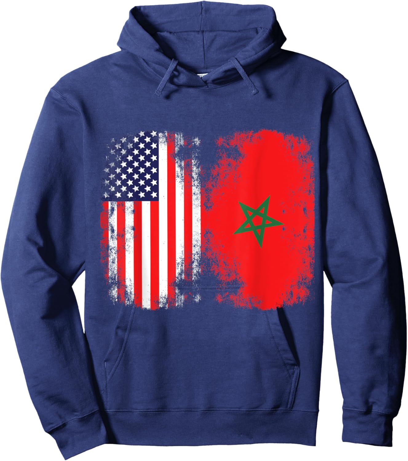Moorish American Morocco Flag Moroccan Soccer Supporter Hoodie - Hoodie | Navy