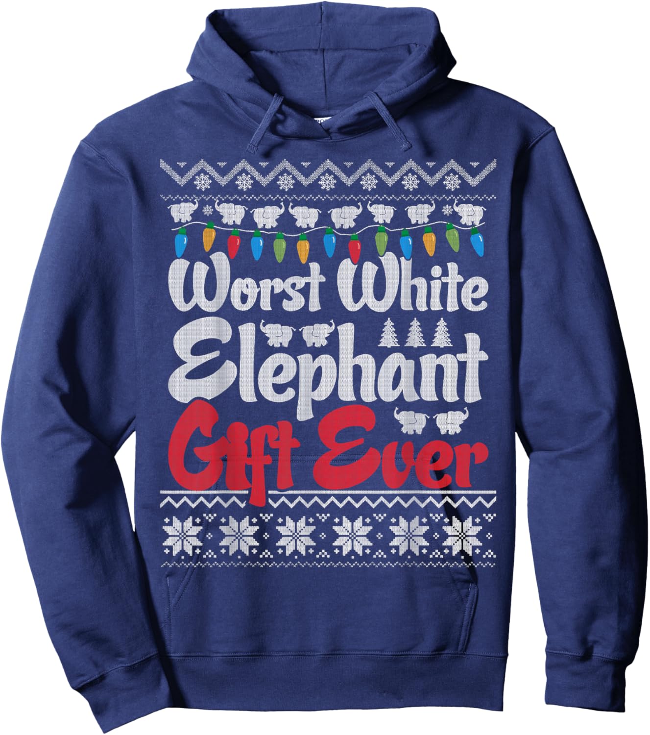 Funny Worst White Elephant Gift Ever Exchange X-mas Office Hoodie - Hoodie | Navy