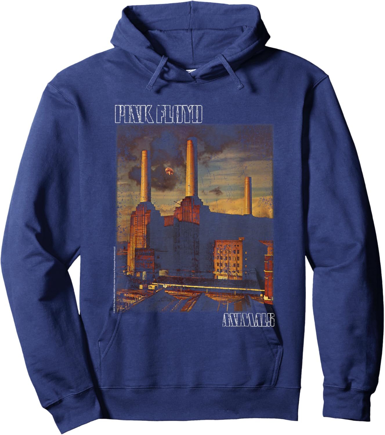 Pink Floyd Faded Animals Hoodie - Hoodie | Navy
