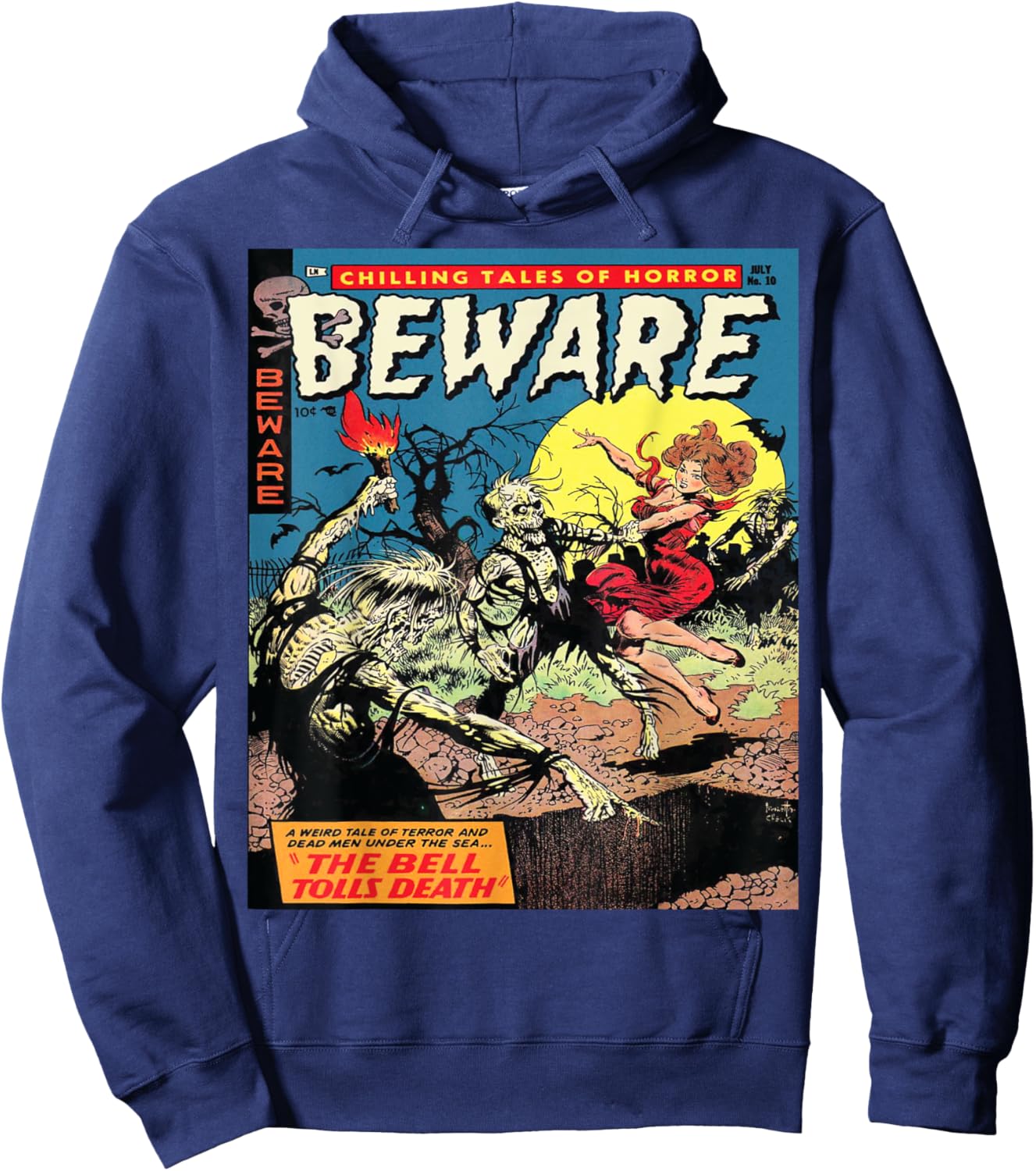 Halloween Horror Vintage Zombie Comic Book Retro Scary Funny Hoodie - Hoodie | Navy