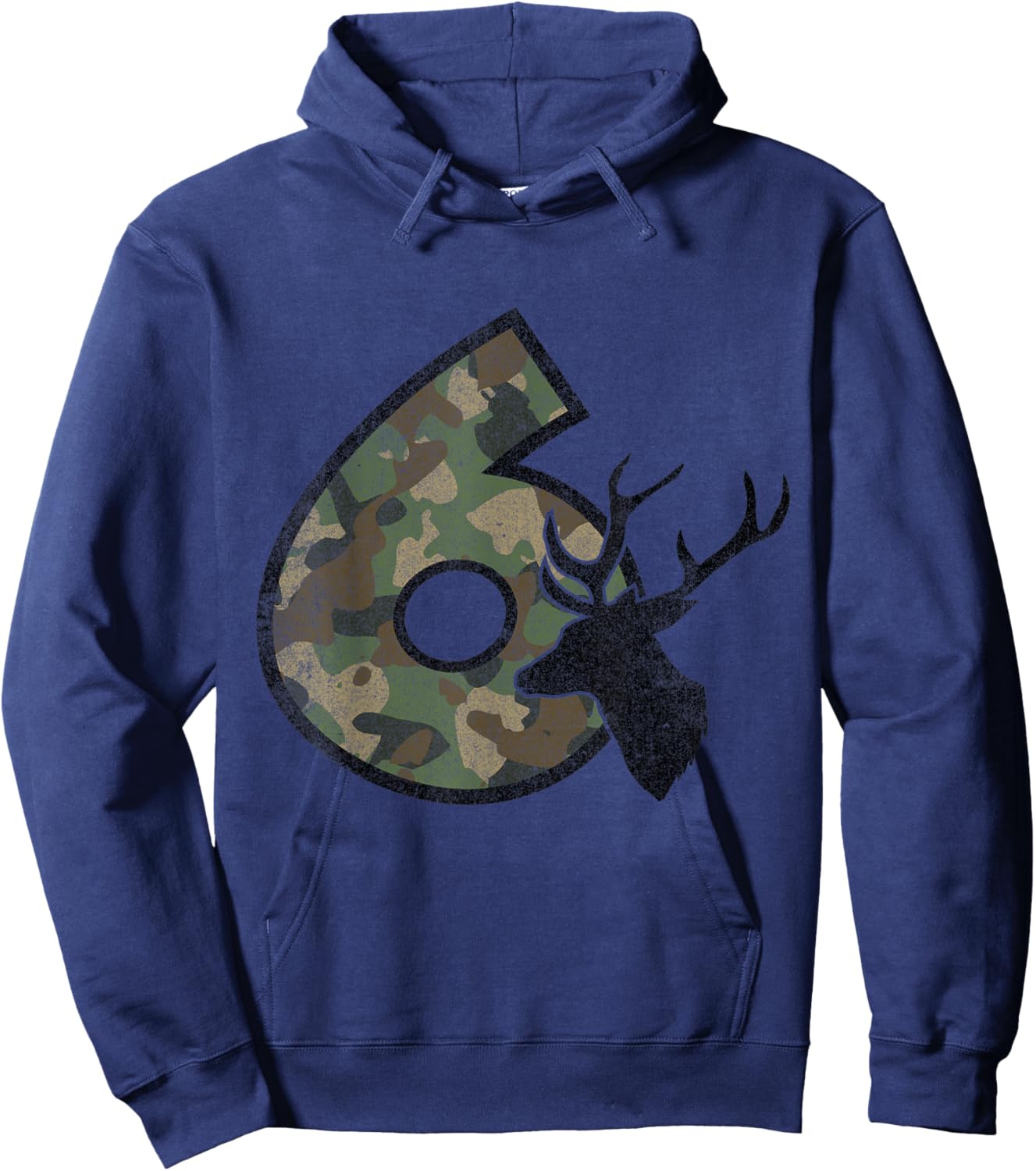 Country Boys Camo 6 Six Sixth Year Old Birthday Deer Hunter Hoodie - Hoodie | Navy