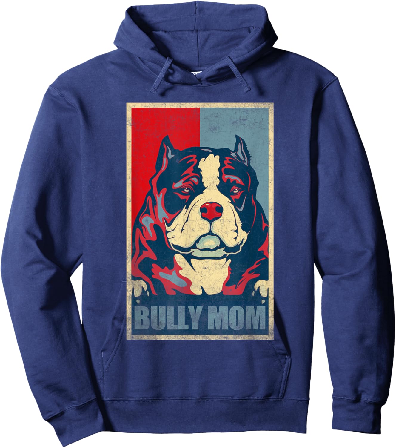 American Bully Mom Vintage , Dog Bully Mom Hoodie - Hoodie | Navy