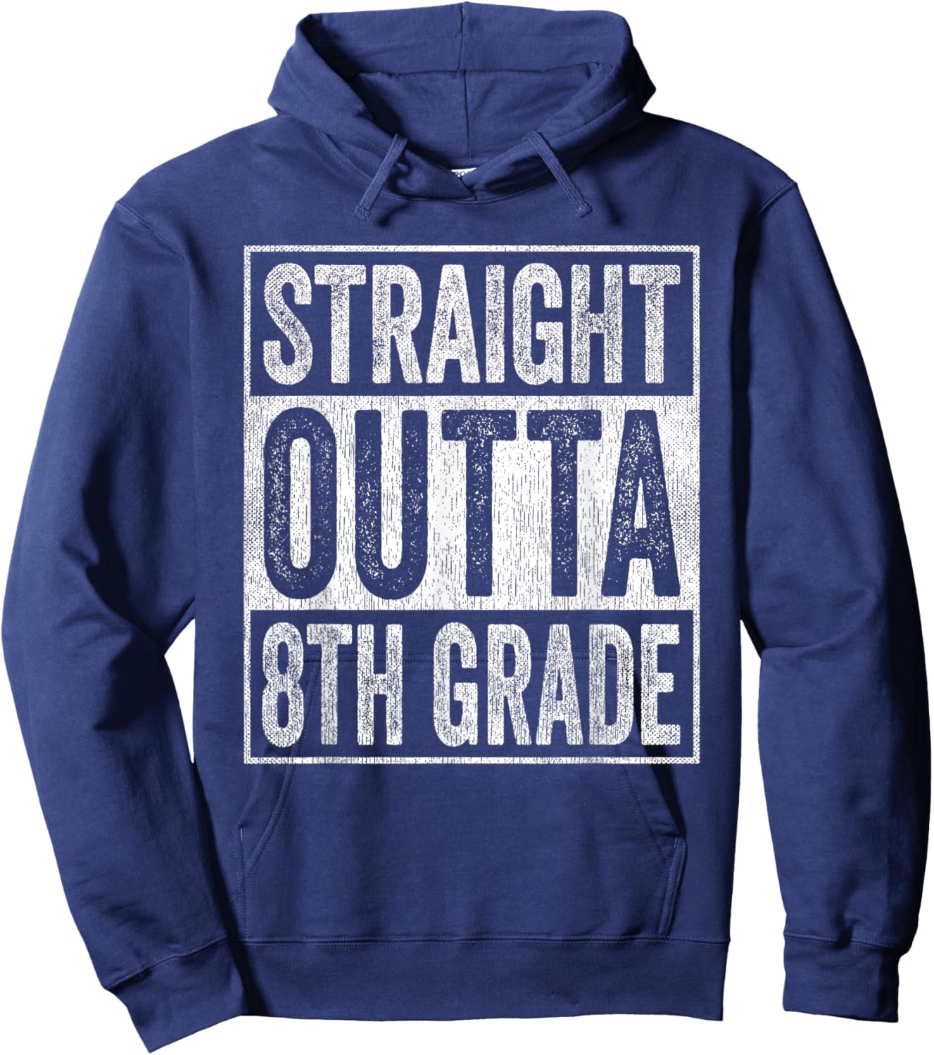 Straight Outta 8th Grade Hoodie - Hoodie | Navy