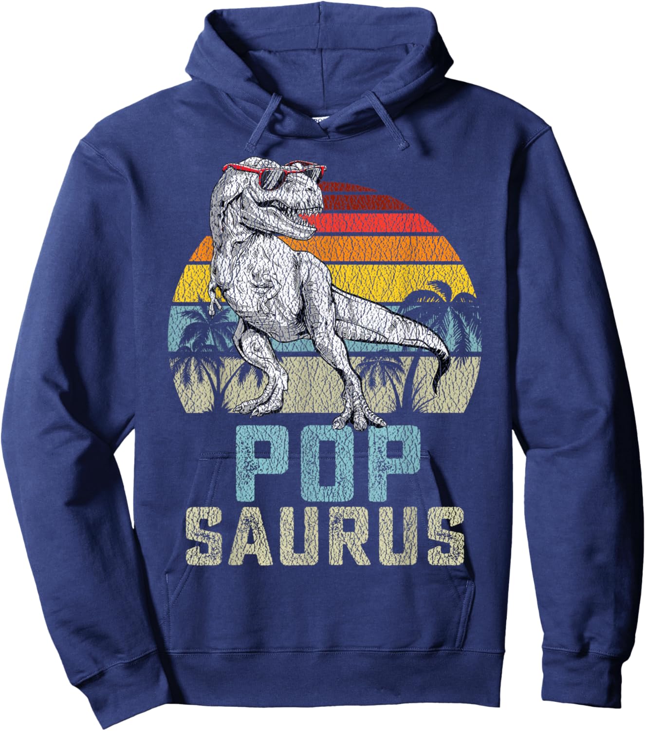 Popsaurus T Rex Dinosaur Pop Saurus Family Matching Hoodie - Hoodie | Navy