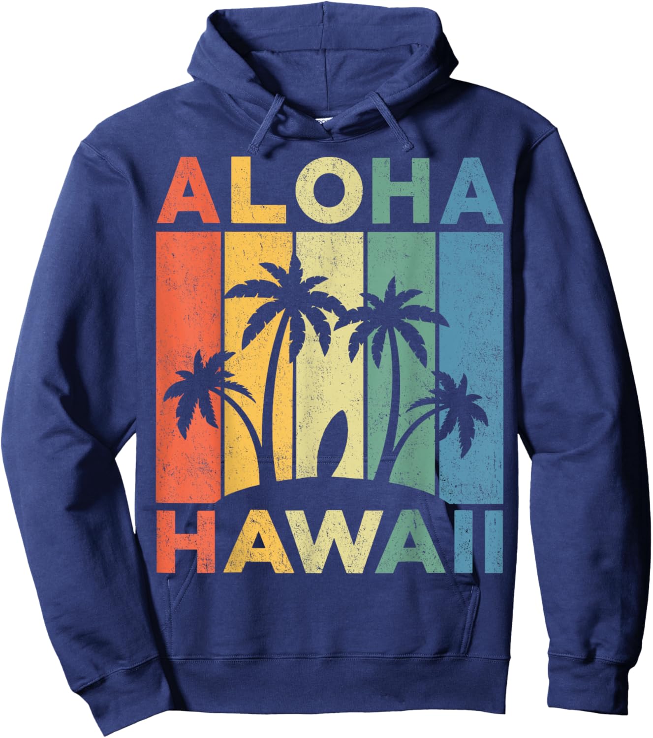 Aloha Hawaii Hawaiian Island Shirt Palm Beach Surfboard Surf Men Women Girls Kids Hoodie - Hoodie | Navy