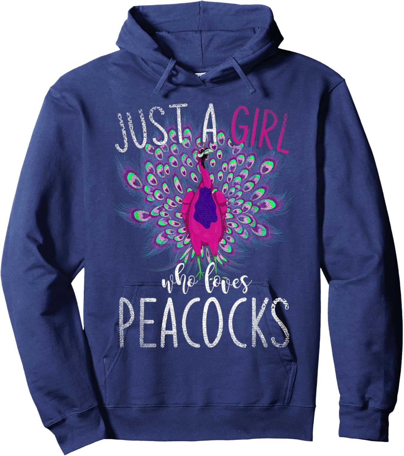 Just A Girl Who Loves Peacocks Zoo Animal Bird Women Peacock Hoodie - Hoodie | Navy