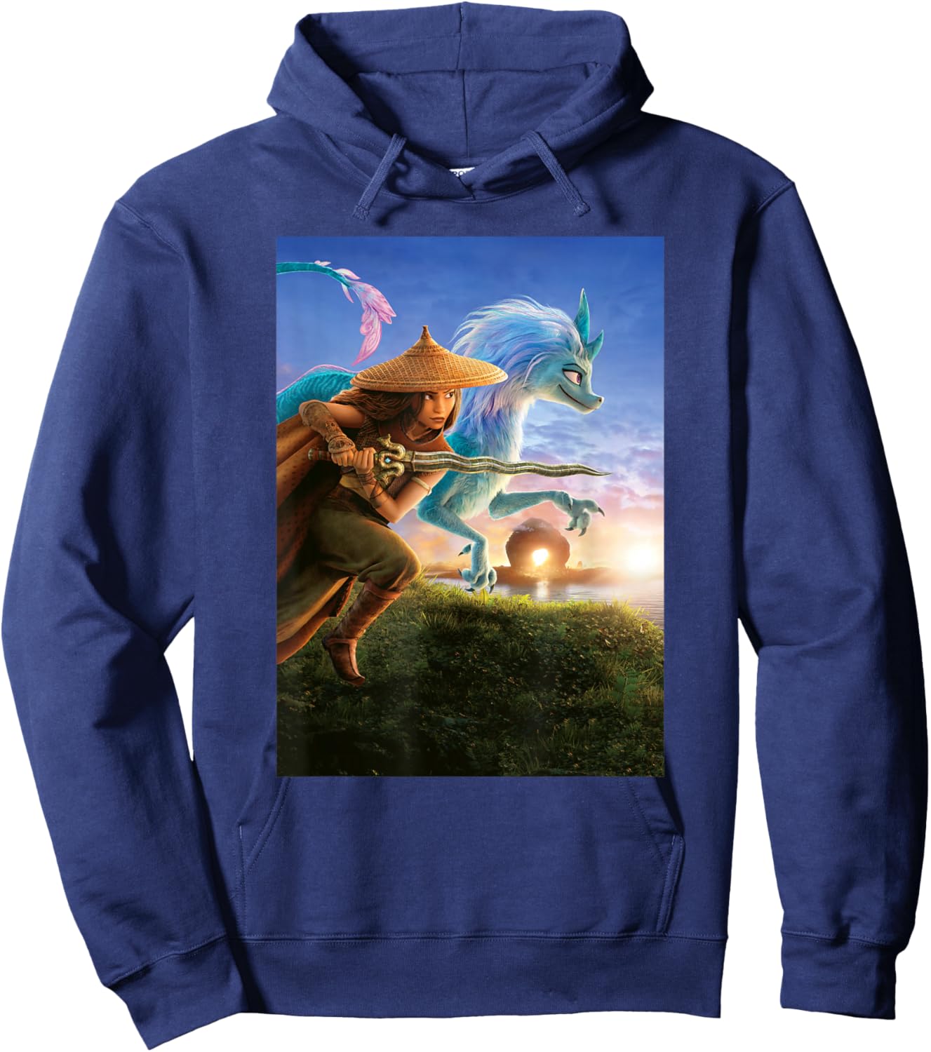 Disney Raya And The Last Dragon Raya Sisu Poster Hoodie - Hoodie | Navy
