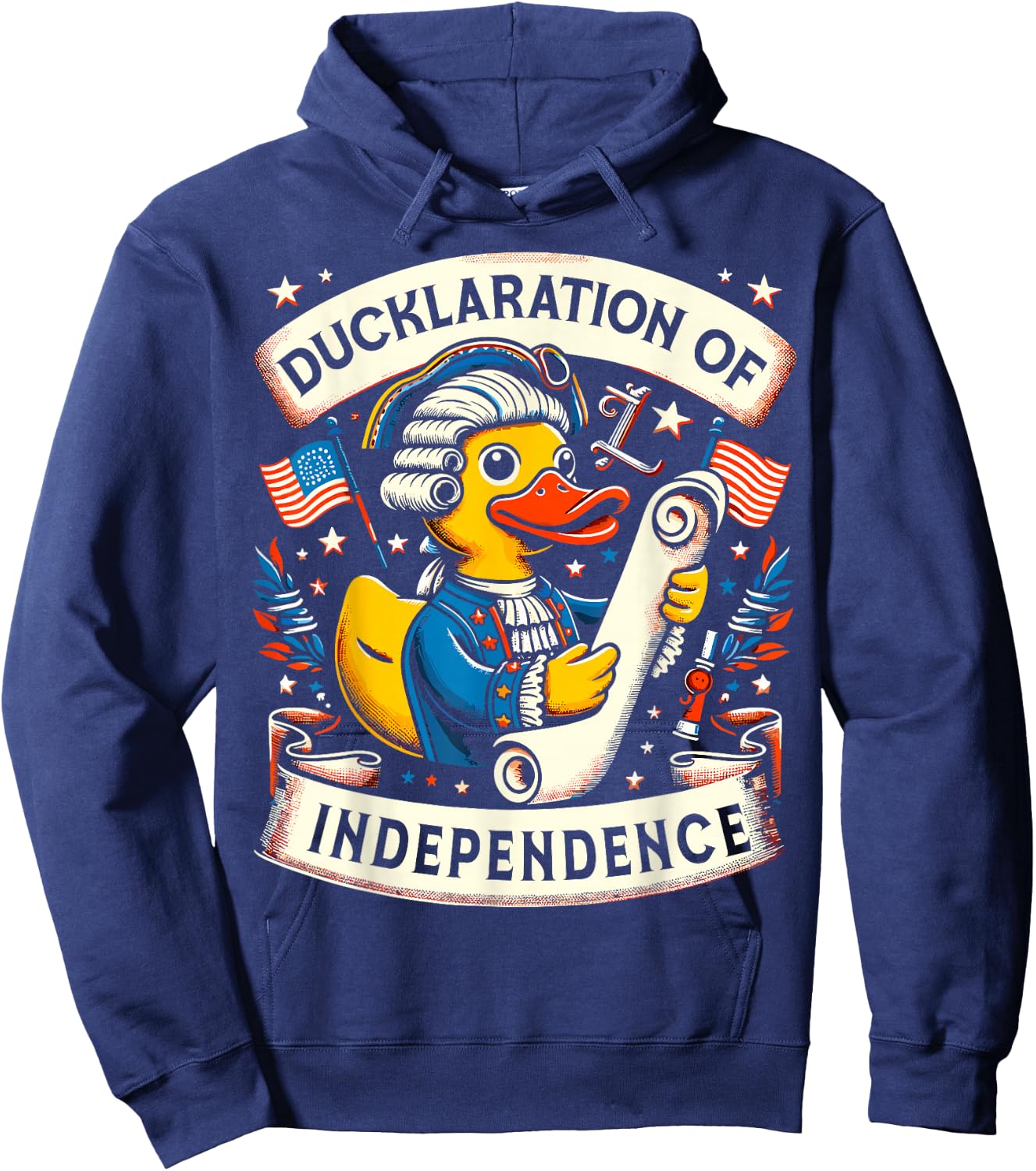 Ducklaration of Independence 4th of July Funny July Fourth Kids Men Hoodie - Hoodie | Navy
