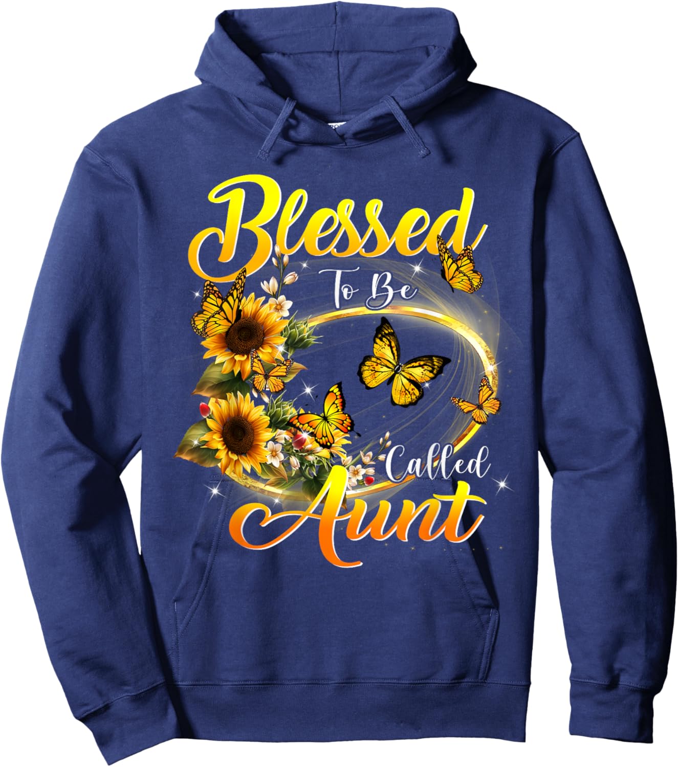 Blessed to be called Aunt Sunflower Lovers Funny Aunt Hoodie - Hoodie | Navy