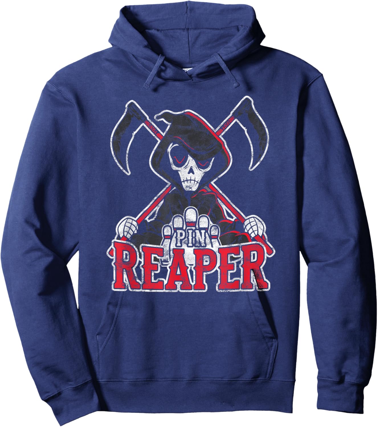 Grim Reaper Pin Reaper Bowling Halloween Hoodie - Hoodie | Navy