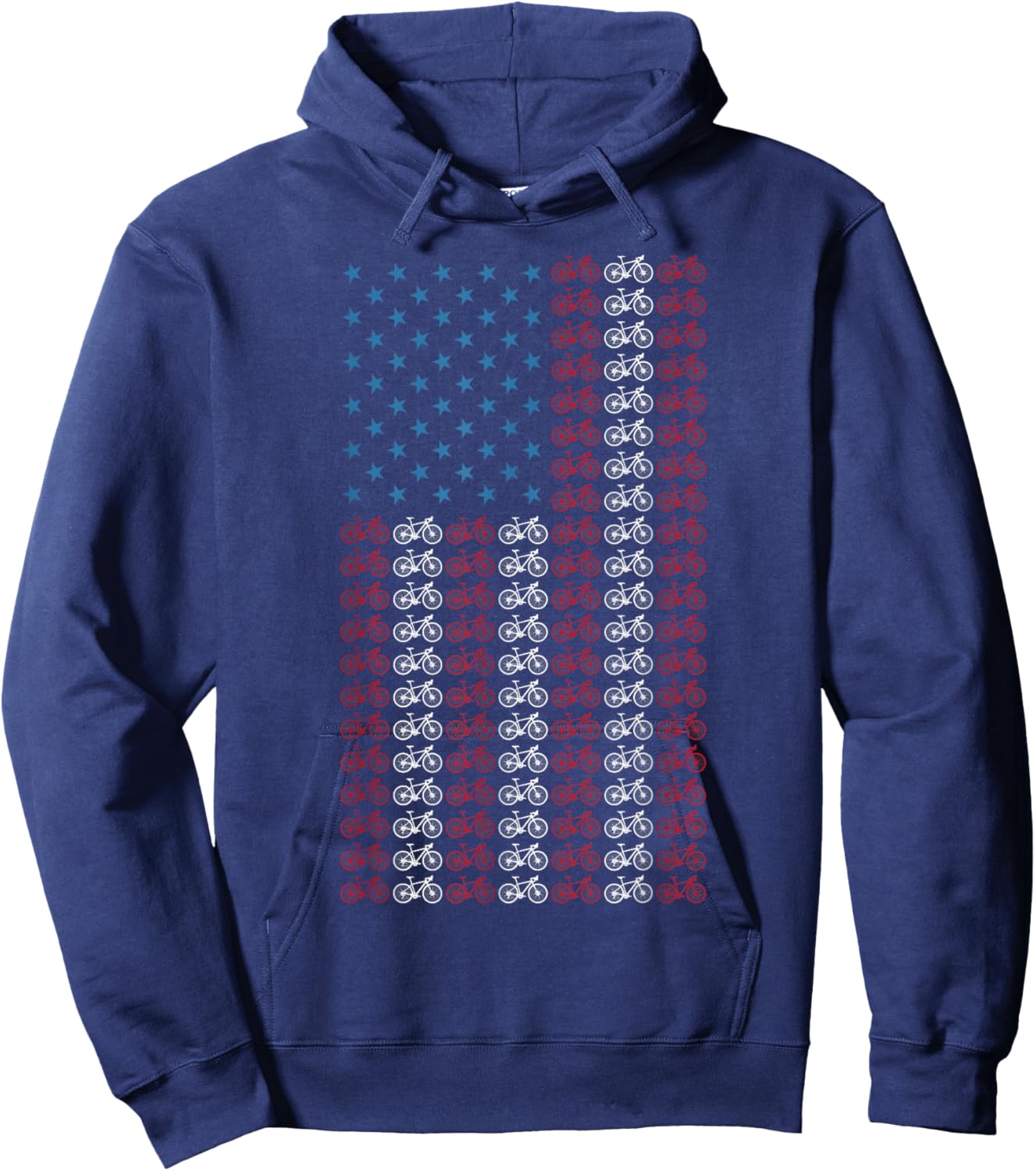 Bicycle American Flag 4th of July Cycling Cyclist Men Women Hoodie - Hoodie | Navy