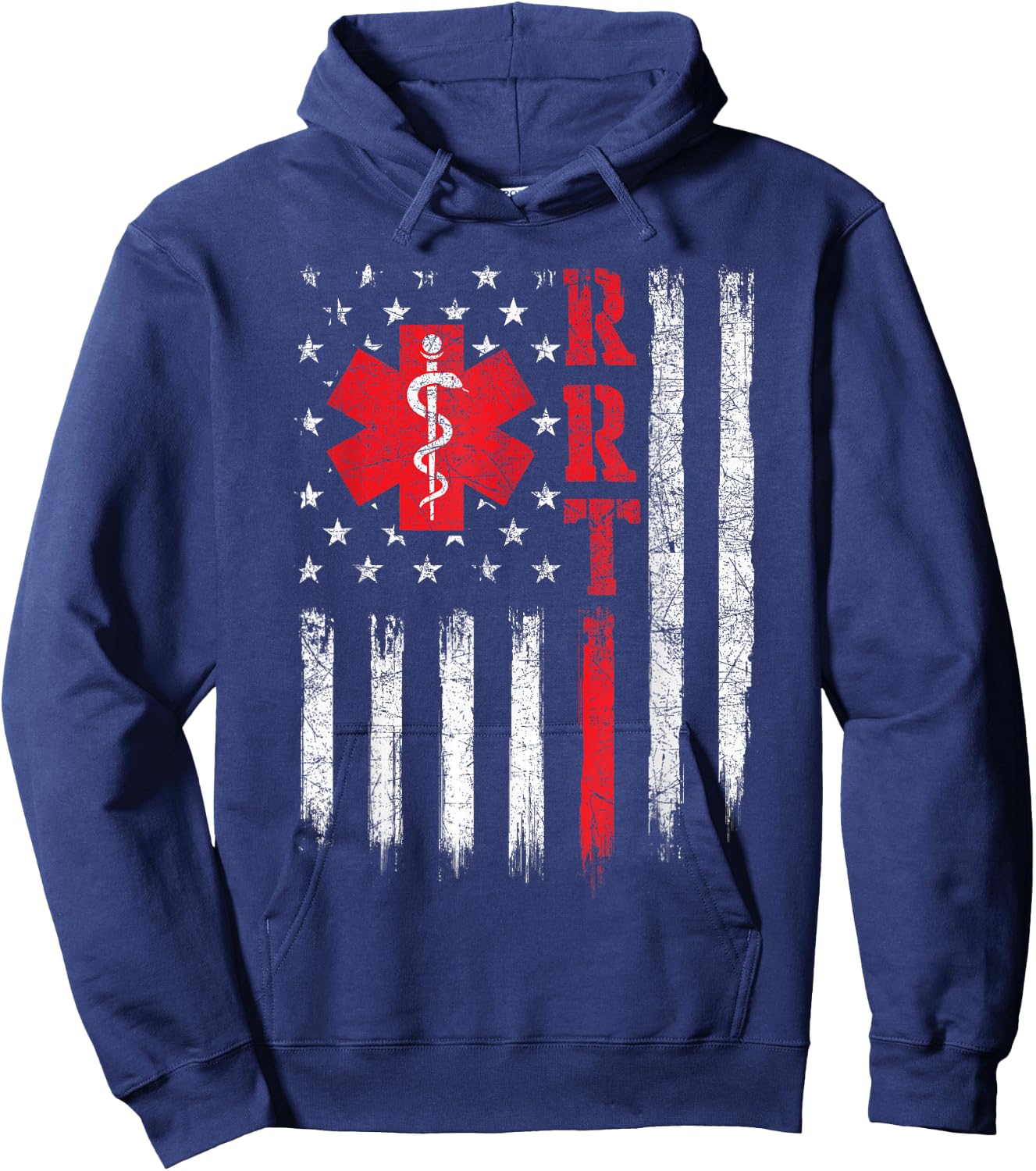 USA American Flag Respiratory Therapist Therapy Hoodie - Hoodie | Navy