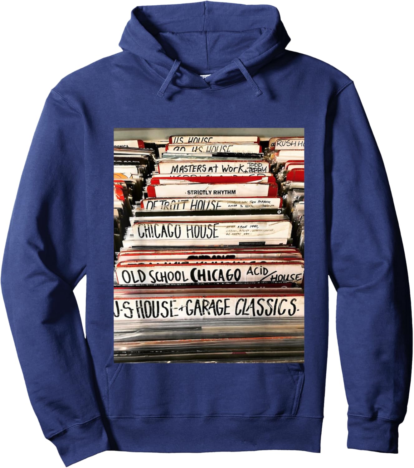 House Music Vinyl Record Deep Soulful House DJ Hoodie - Hoodie | Navy