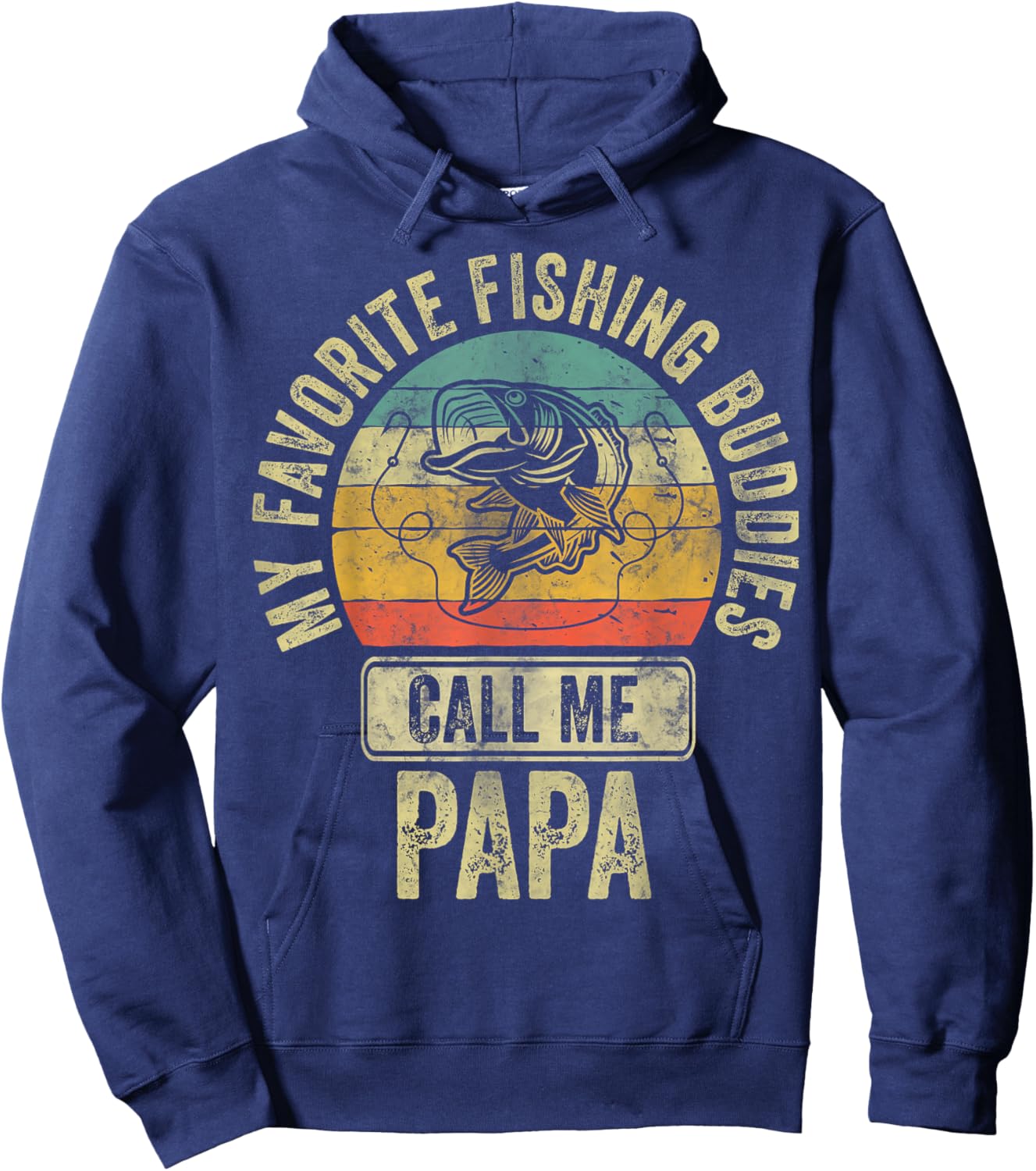 My Favorite Fishing Buddies Call Me Papa Fisherman Shirt Hoodie - Hoodie | Navy