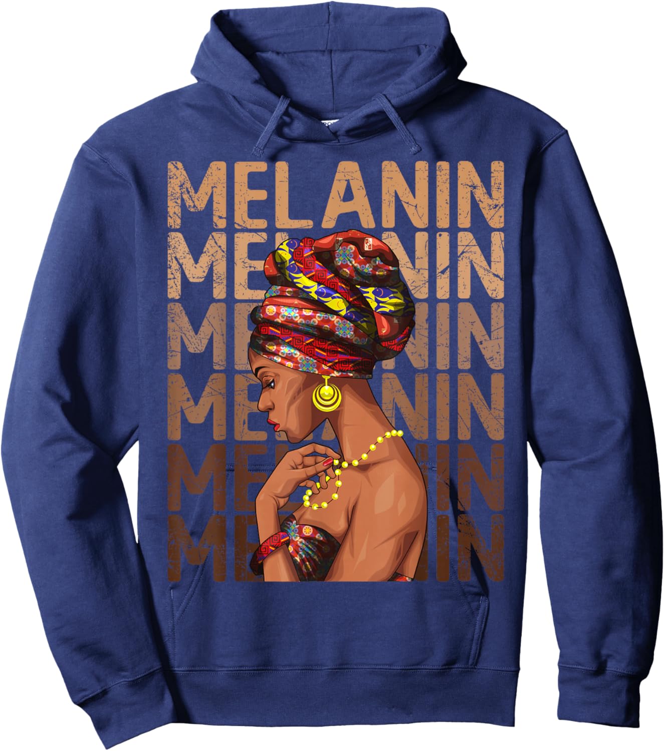 Black Strong Women Afro Love Melanin African Girl Hoodie - Hoodie | Navy