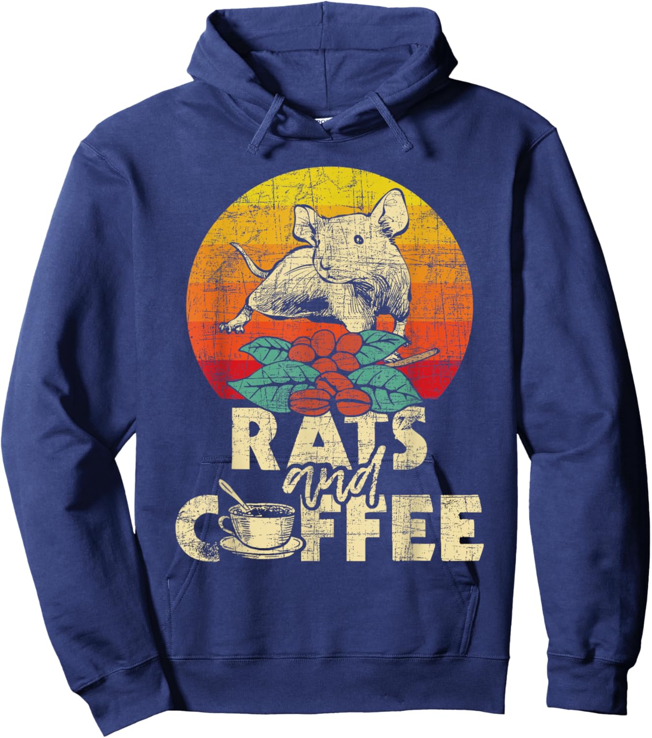 Rats And Coffee - Rodent Mouse Lover Rat Whisperer Hoodie - Hoodie | Navy