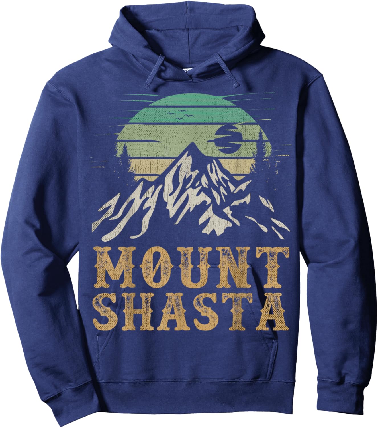 Mount Shasta California Merchandise Hiking Retro Mt Shasta Hoodie - Hoodie | Navy