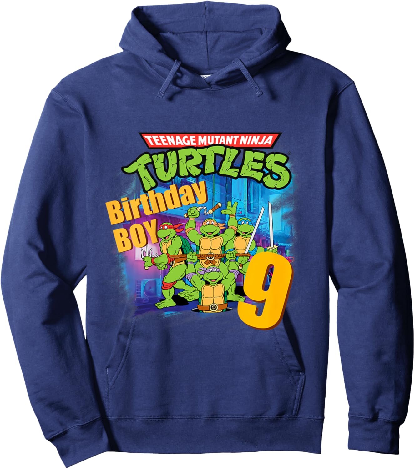 Mademark x Teenage Mutant Ninja Turtles - Kids Original Teenage Mutant Ninja Turtles Classic 9th Birthday Hoodie - Hoodie | Navy