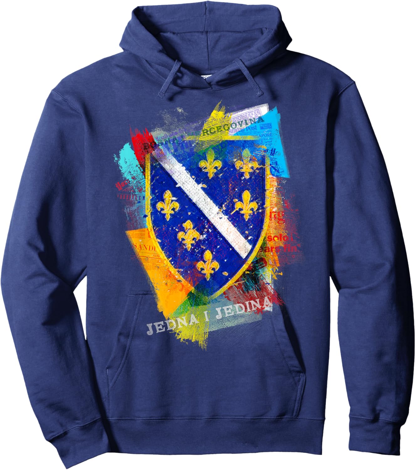 Bosnian Coat of Arms - For All Bosnian Hoodie - Hoodie | Navy