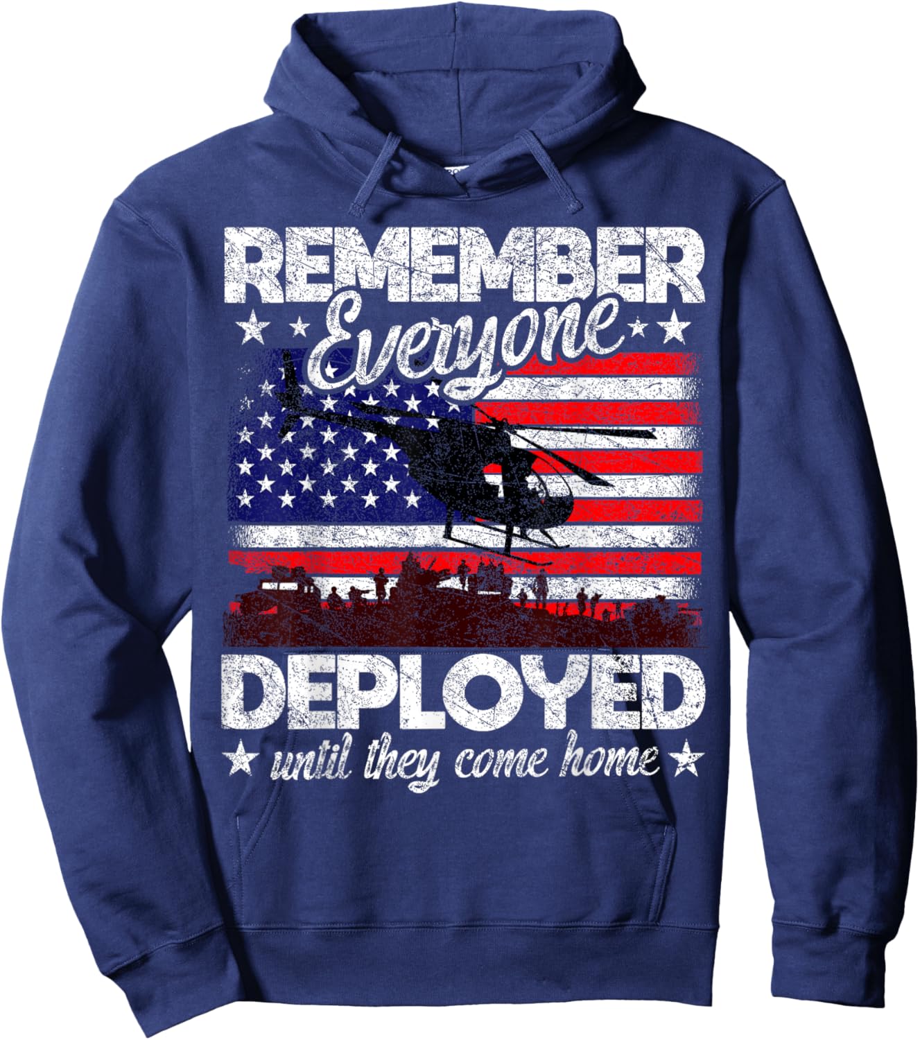 Memorial Day Gift Military Vintage Men RED Friday Remember Everyone Deployed Army US Flag Hoodie - Hoodie | Navy