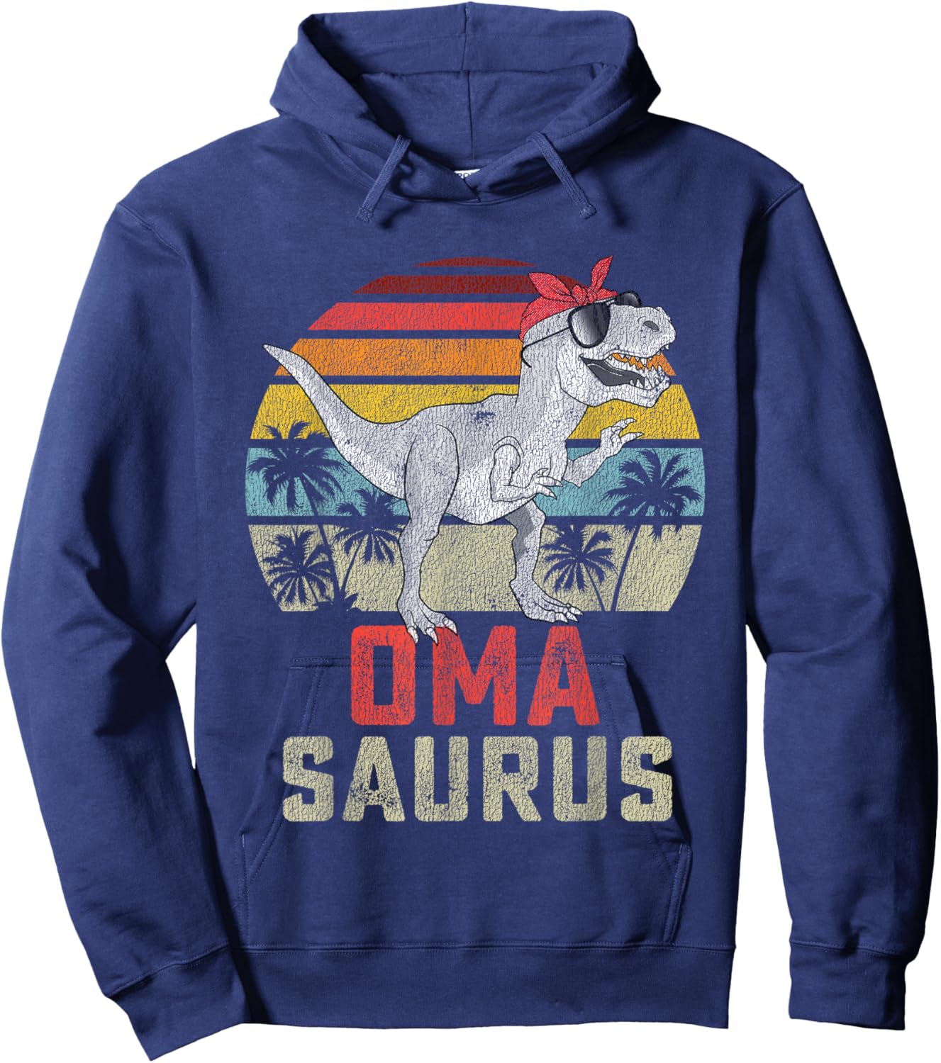 Omasaurus T Rex Dinosaur Oma Saurus Family Matching Hoodie - Hoodie | Navy