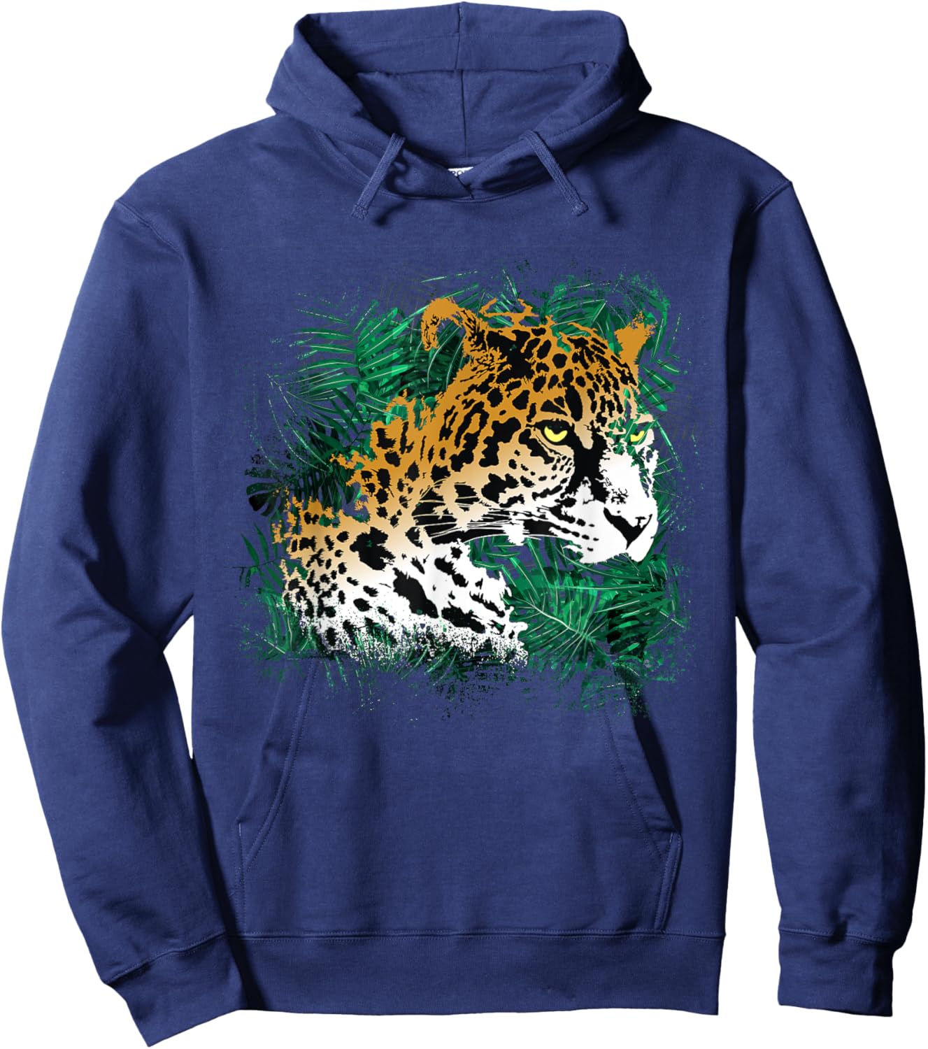 Leopard Rainforest Plant Nature Vegetation Animal Cat Women Girls Kids Hoodie - Hoodie | Navy