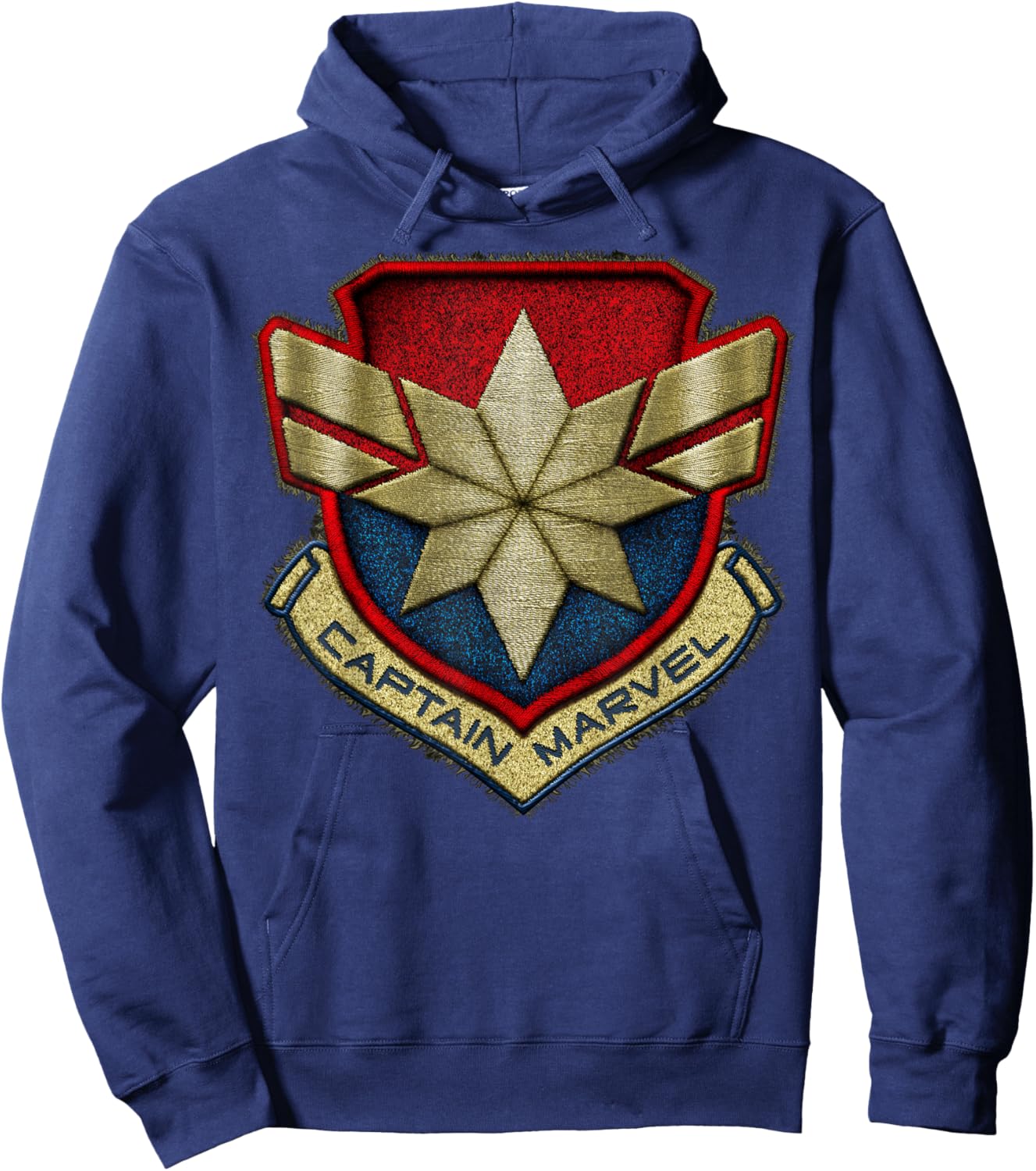 Marvel Captain Marvel Stitch Badge Logo Hoodie - Hoodie | Navy