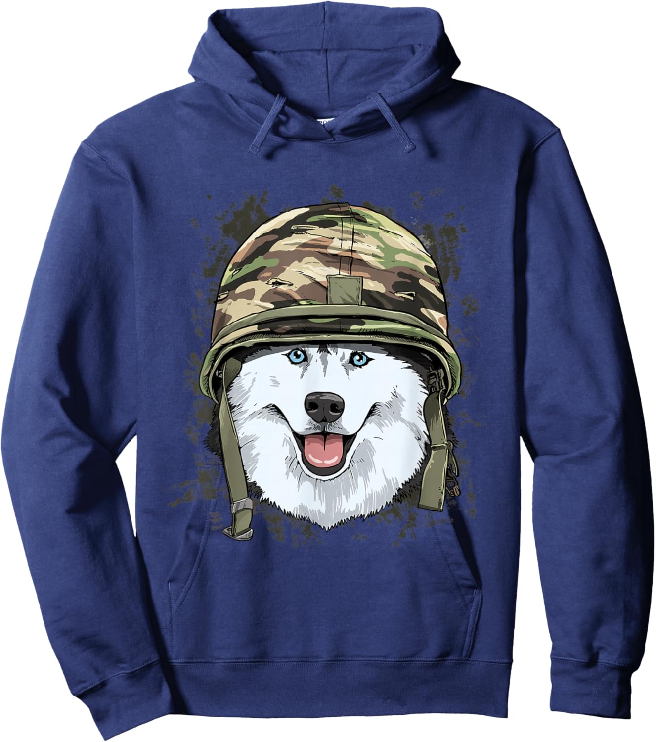 Siberian Husky Soldier Veteran Dog - Army Dog Lover Hoodie - Hoodie | Navy