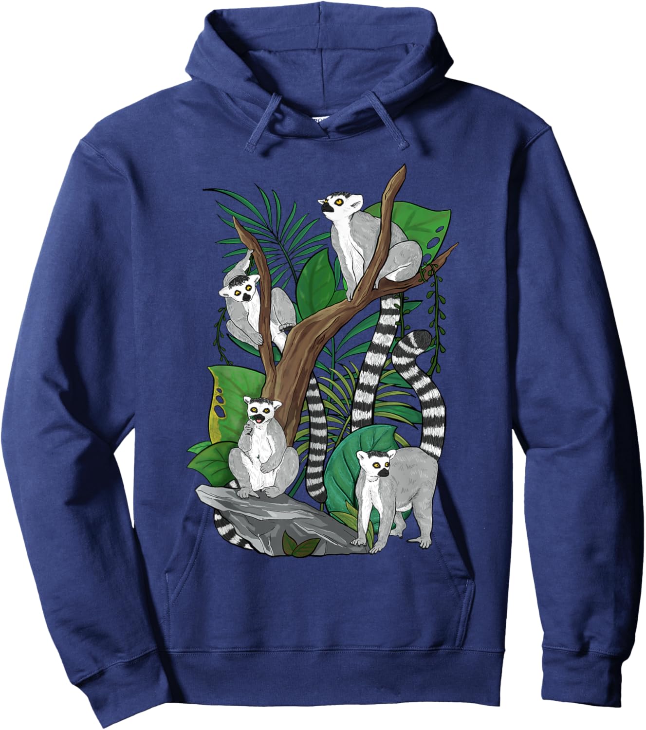 Tropical Lemur - Zookeeper Animal Researcher Lemur Lover Hoodie - Hoodie | Navy