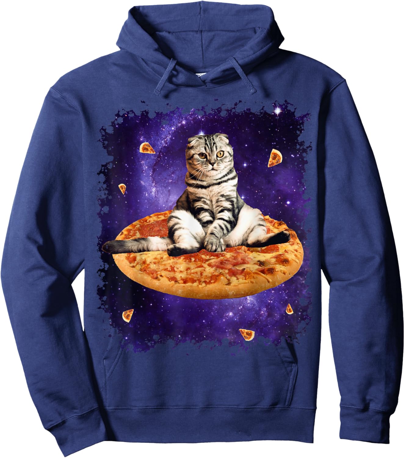 Space Pizza Cat Hoodie - Hoodie | Navy