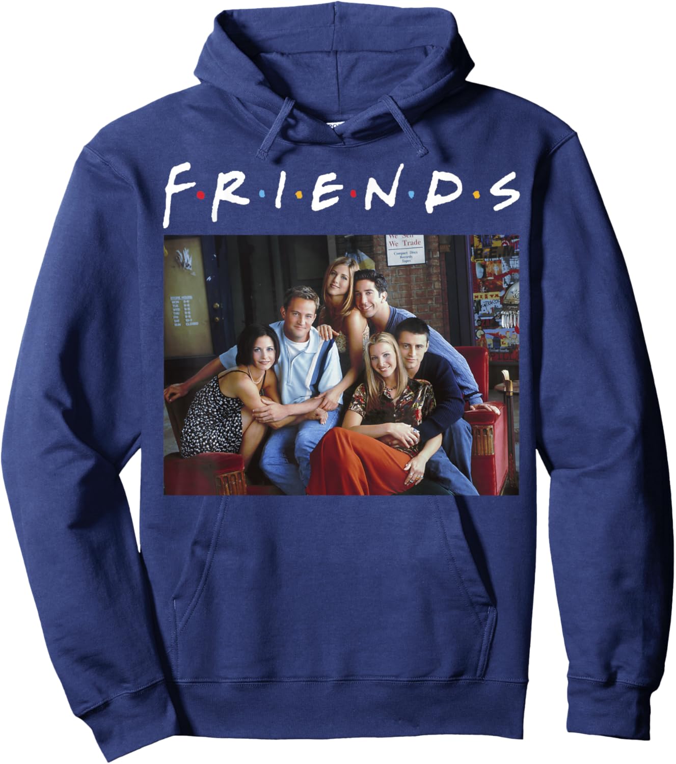 Friends Classic Logo Group Portrait Small Hoodie - Hoodie | Navy