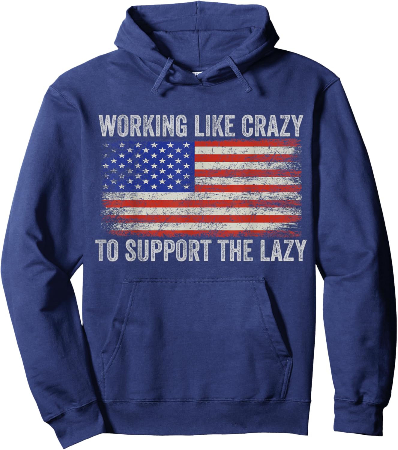 working Like Crazy To Support The Lazy Hoodie - Hoodie | Navy