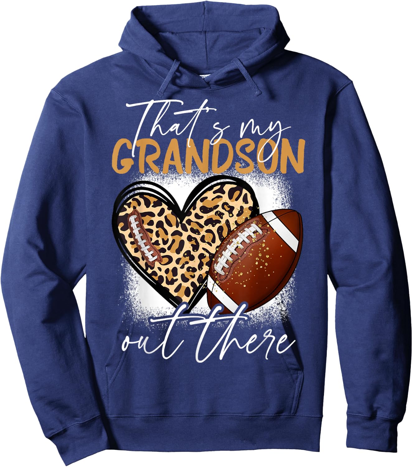 That's My Grandson Out There Football Grandma Funny Hoodie - Hoodie | Navy