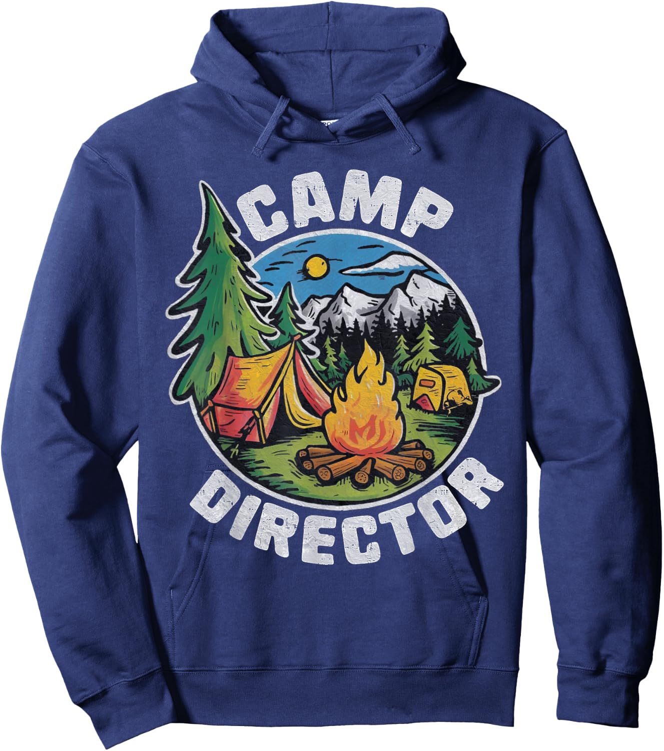 Retro Camp Director Camping Summer Camp Funny Camper Staff Hoodie - Hoodie | Navy