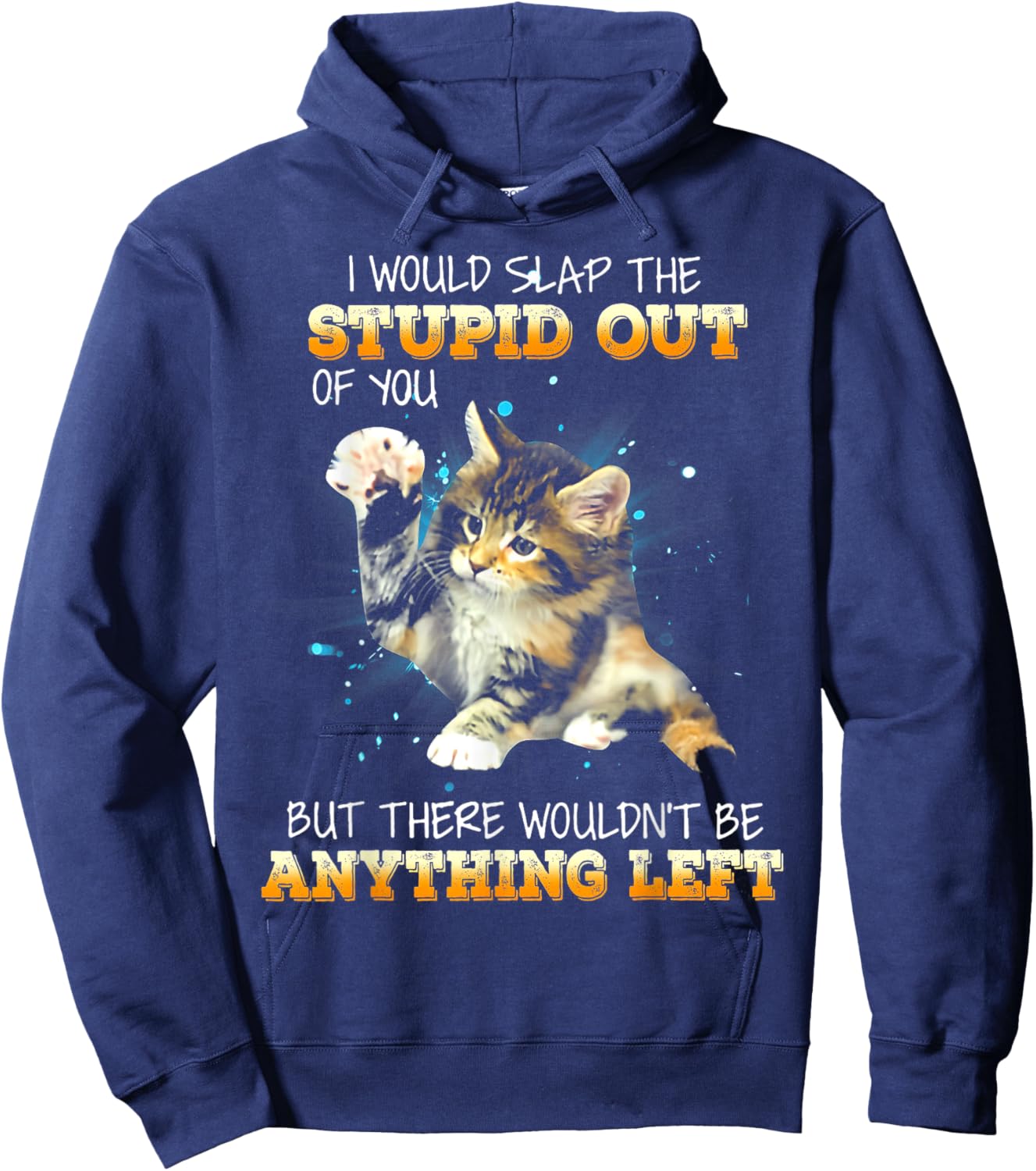Cat I Would Slap The Stupid Out Of You Women Hoodie - Hoodie | Navy