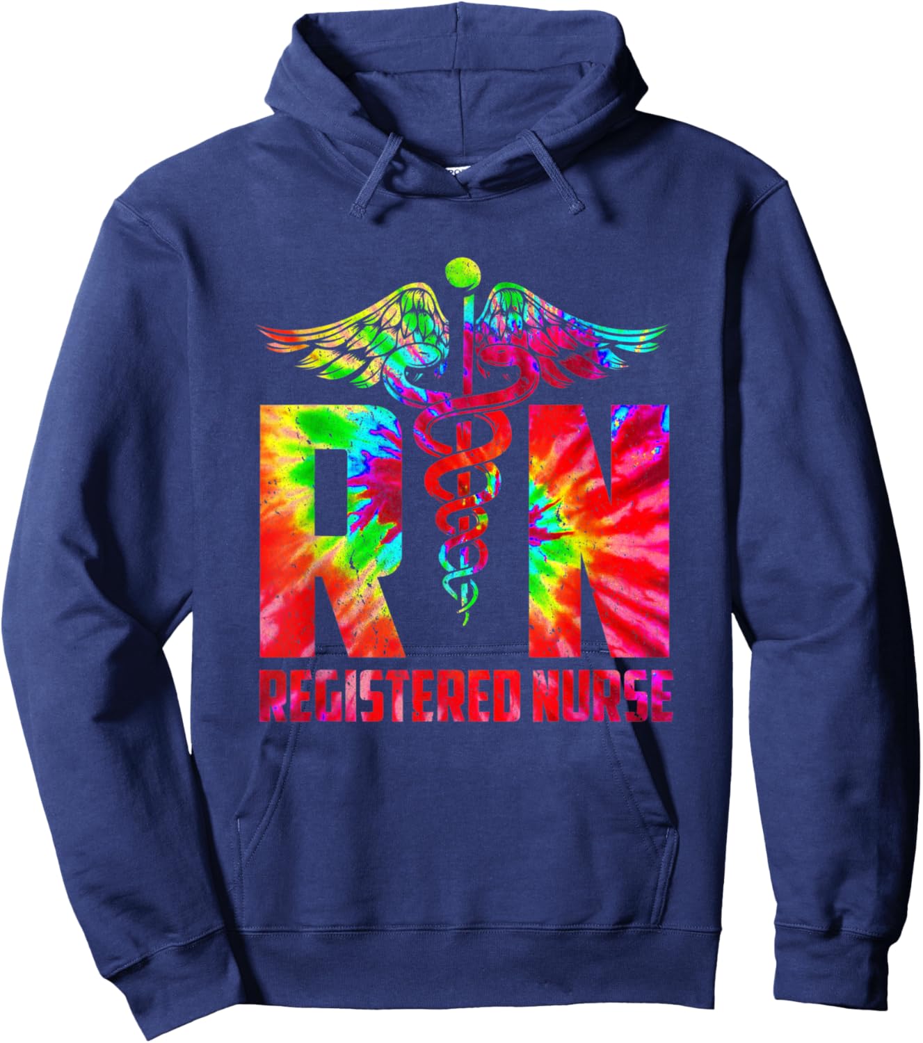 Nurse Tie Dye Registered Nurse Life 2021 Mother Day Hoodie - Hoodie | Navy