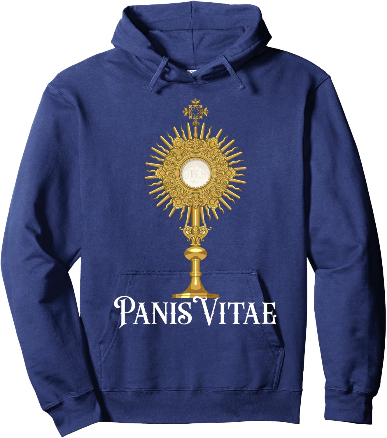 Eucharistic Adoration Traditional Latin Mass Catholic Hoodie - Hoodie | Navy