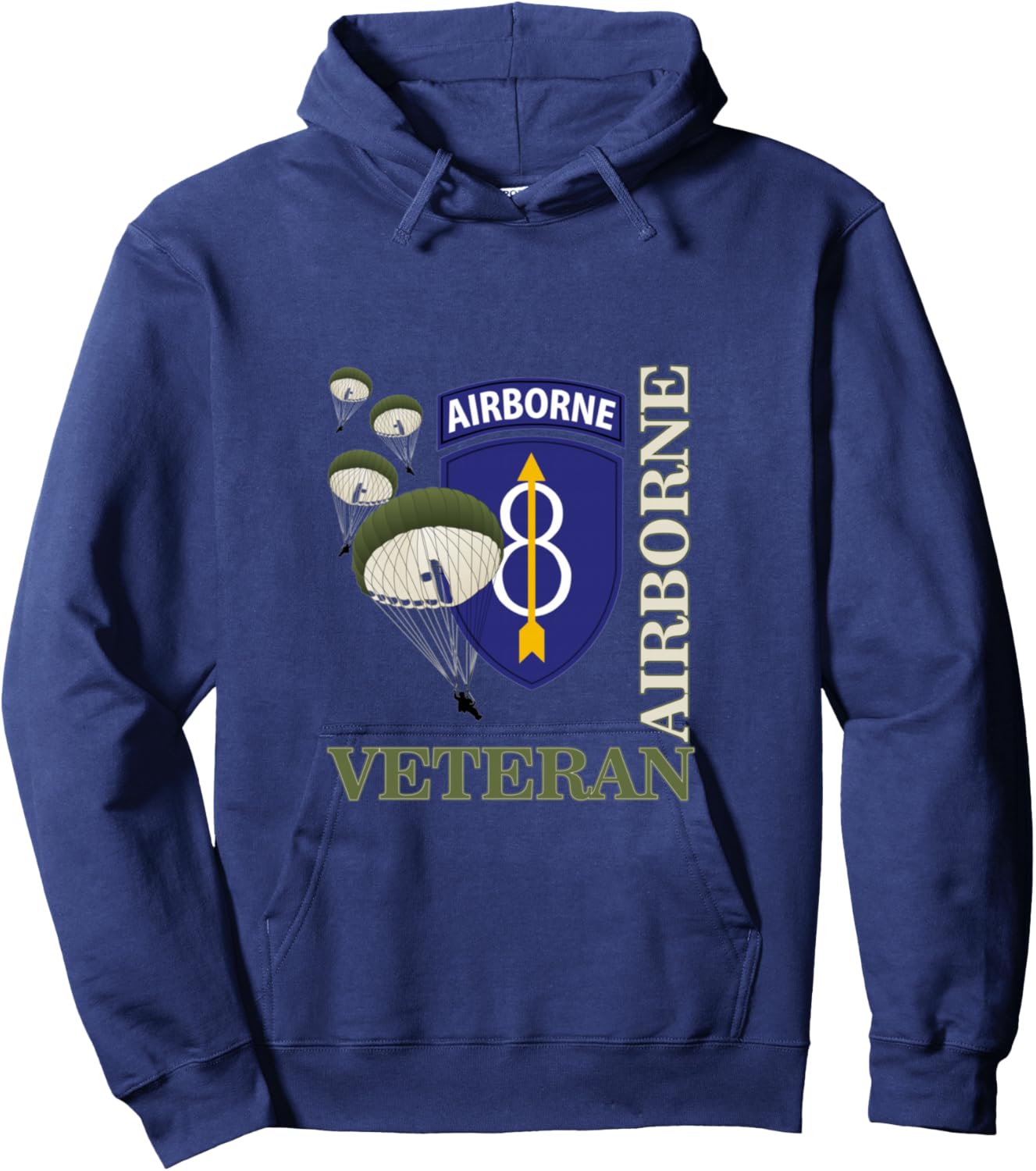 8th Airborne Division Veteran Paratrooper Veterans Day Xmas Hoodie - Hoodie | Navy