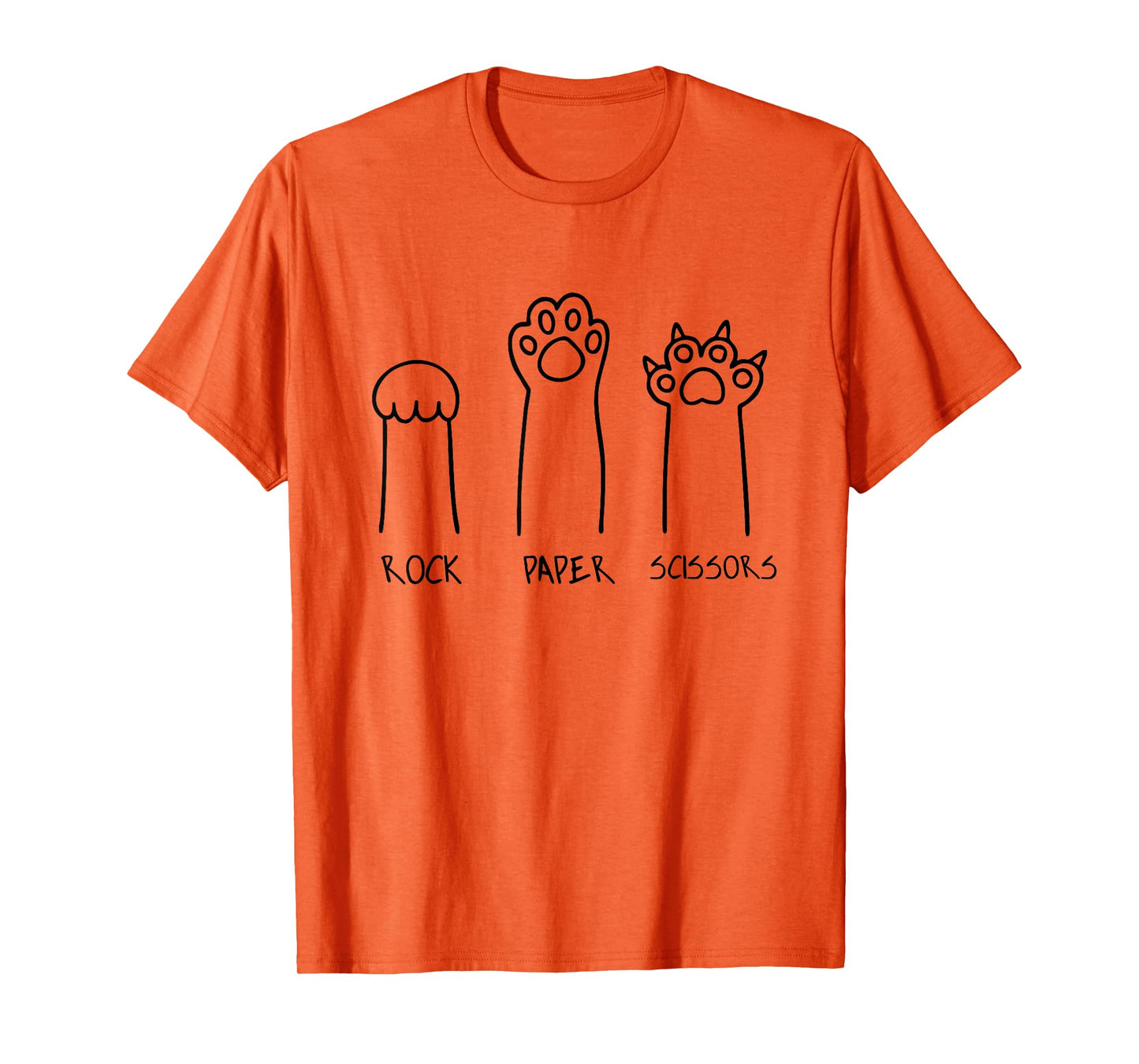 Rock Paper Scissors Hand Game Cute Paw Funny Cat Introvert T-Shirt