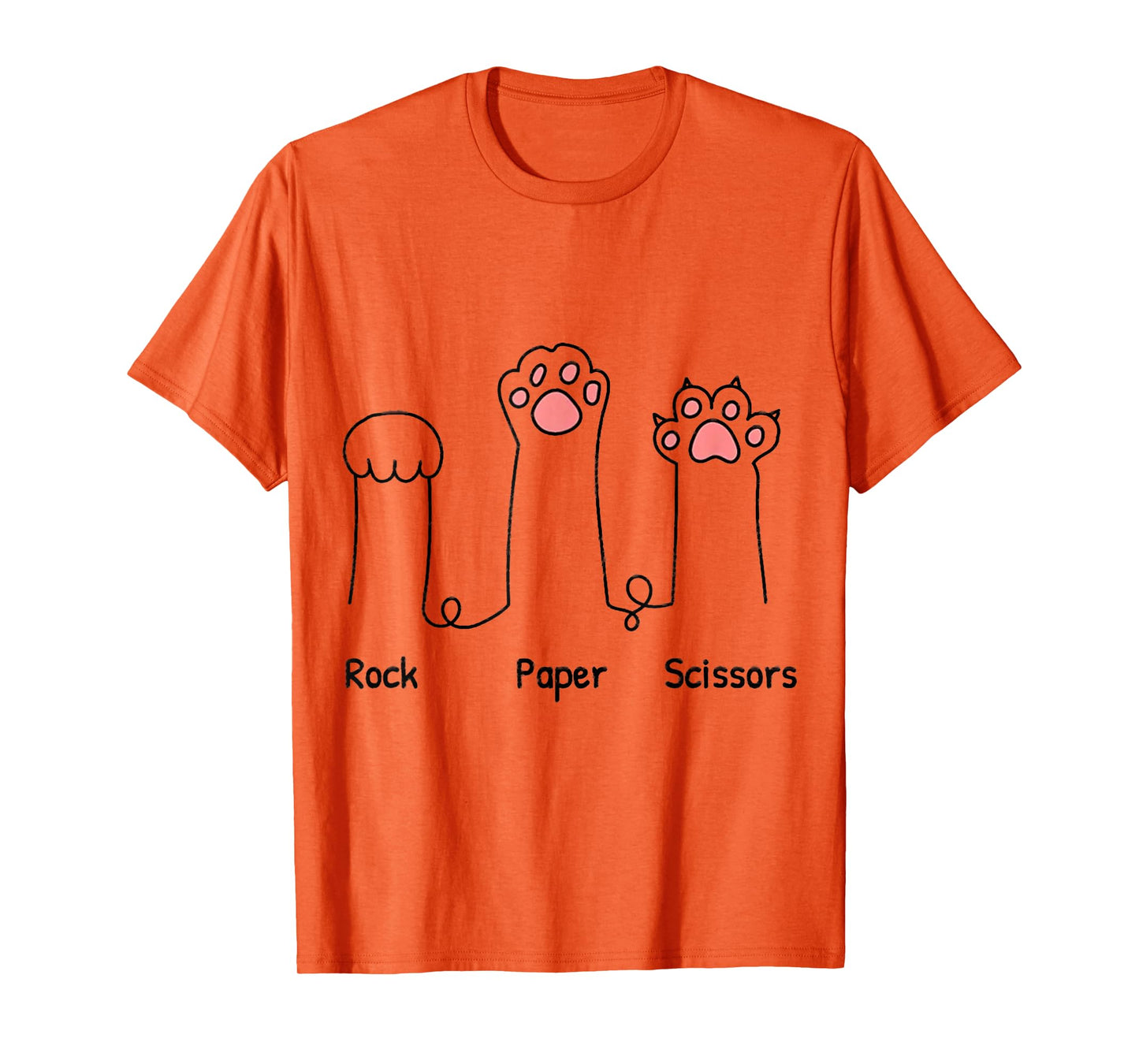 Rock Paper Scissors Hand Game Cute Paw Funny Cat T-Shirt
