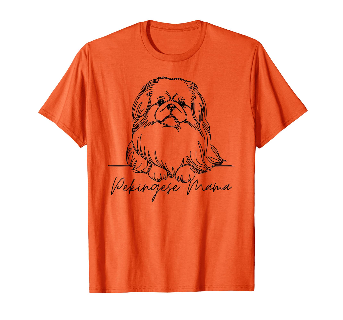 Pekingese Mama Pekingese Mom Cute Line Art Dog Artistic T-Shirt