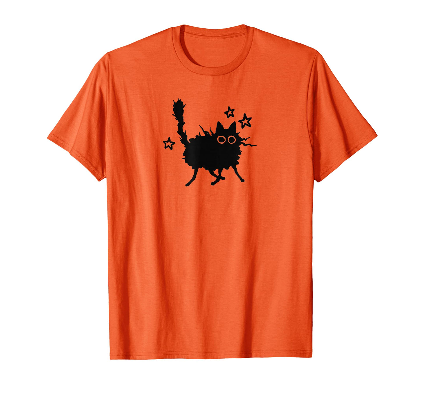 Y2K 90s Funny Scary Cat Tomcat is Scared under Starry T-Shirt