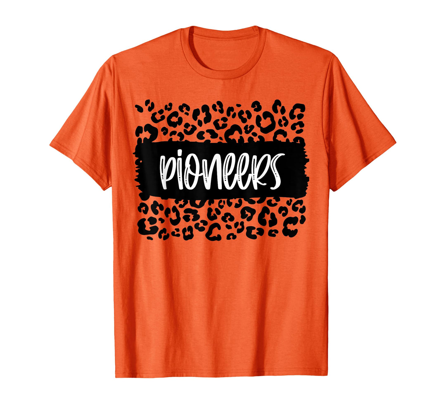 Pioneers Team Mascot School Spirit Game Night Leopard Print T-Shirt