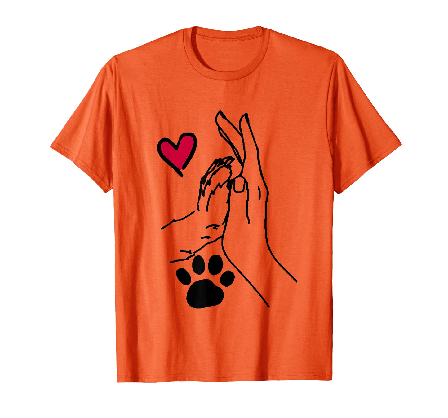 Human And Dog Or Cat Paw High Five Dog Human Friendship T-Shirt