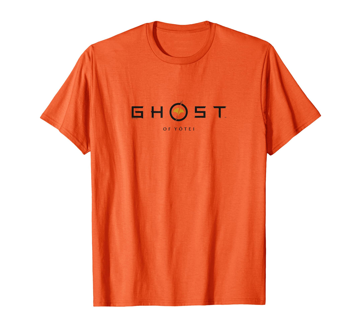 Ghost of Yotei Black Lettering Gingko Leaf Logo Video Game T-Shirt