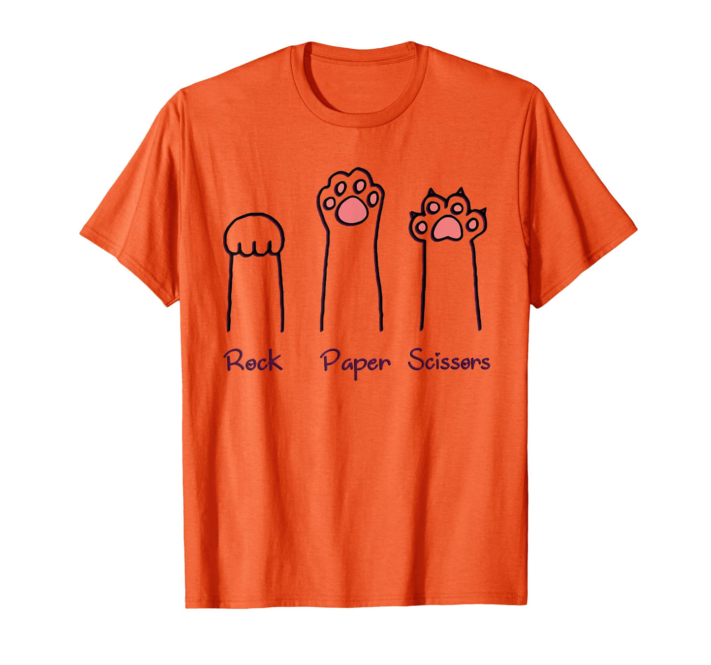 Rock Paper Scissors Hand Game Cute Paw Funny Cat T-Shirt for Men Women