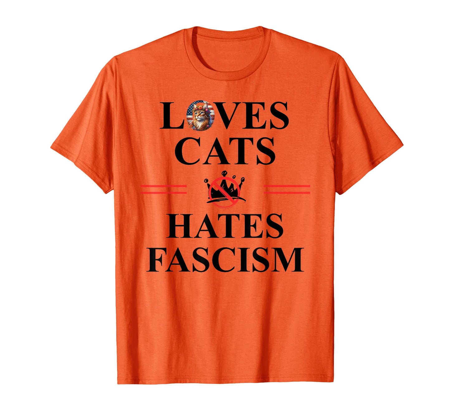 Cats Against Fascism Resist Anti Fascism No Kings Protest T-Shirt
