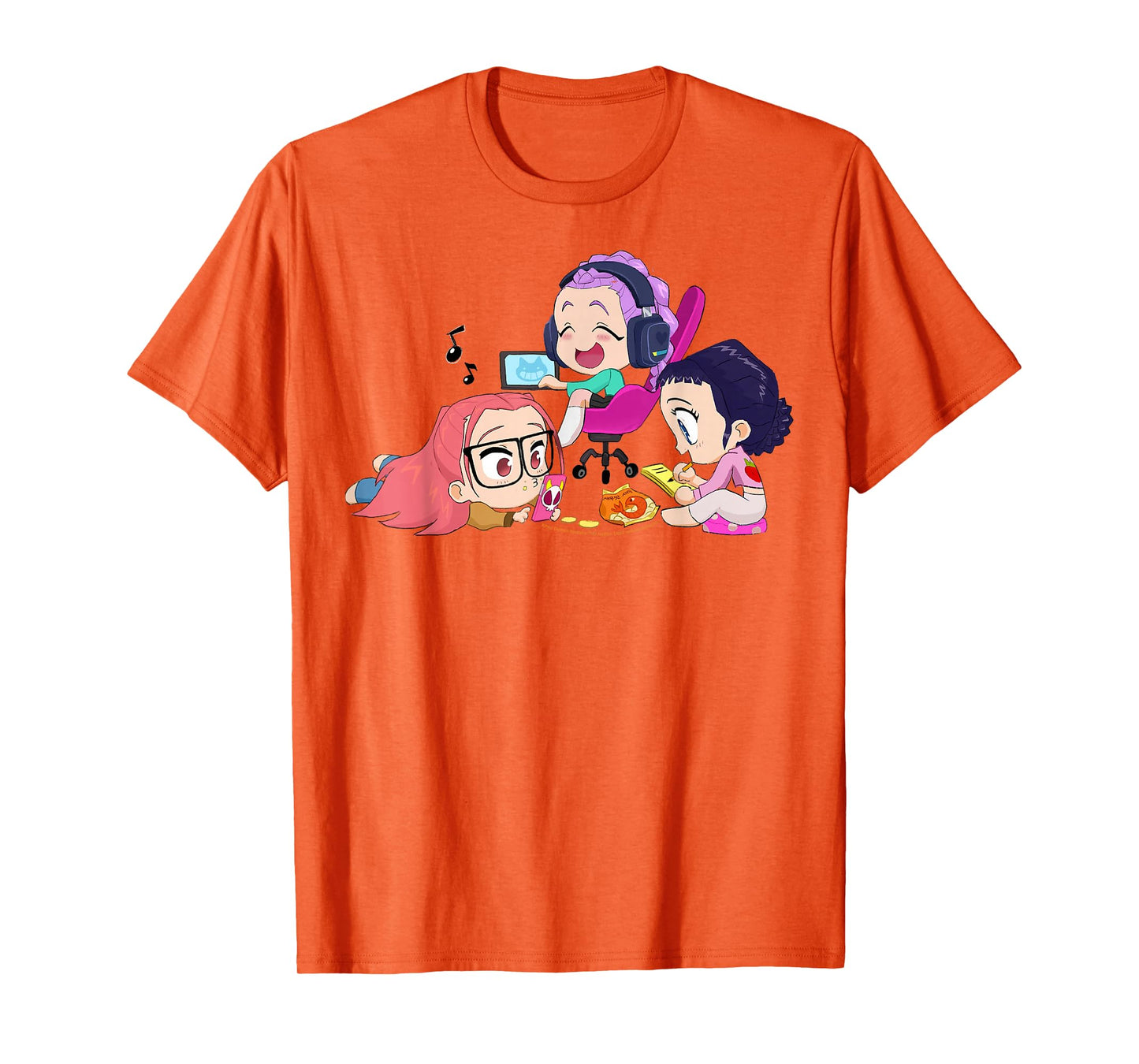 Kpop Demon Hunters Halloween Chibi Huntrix Chillin' at Home T-Shirt
