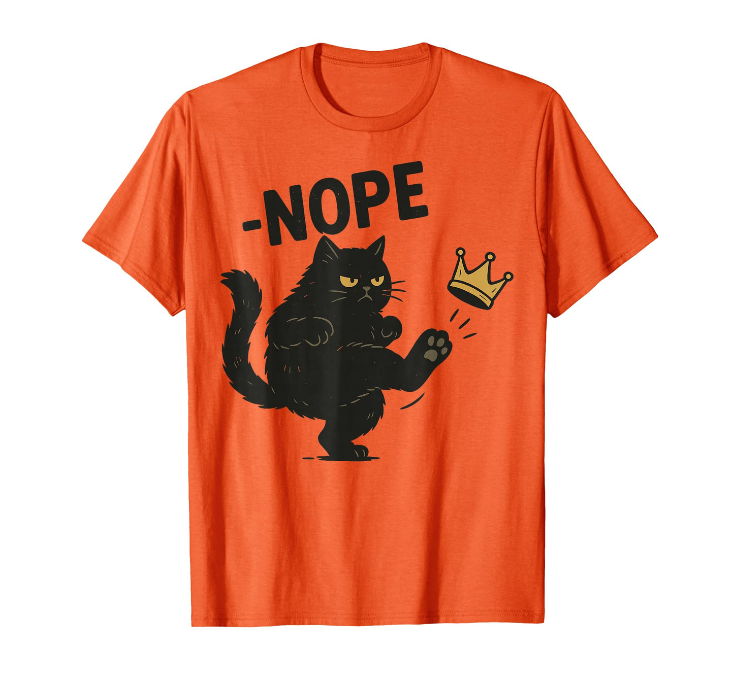 Nope No Kings in America Since 1776 Funny Black Cat T-Shirt